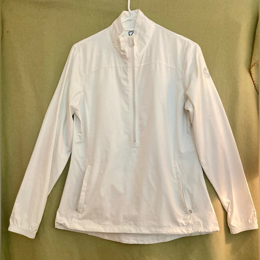Cutter & Buck Bright White 1/4 Zip Water-Resistant Pullover Size SP